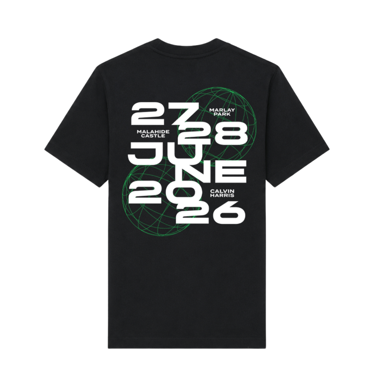 Black Wireframe Marlay Park / Malahide Castle Tour T-Shirt