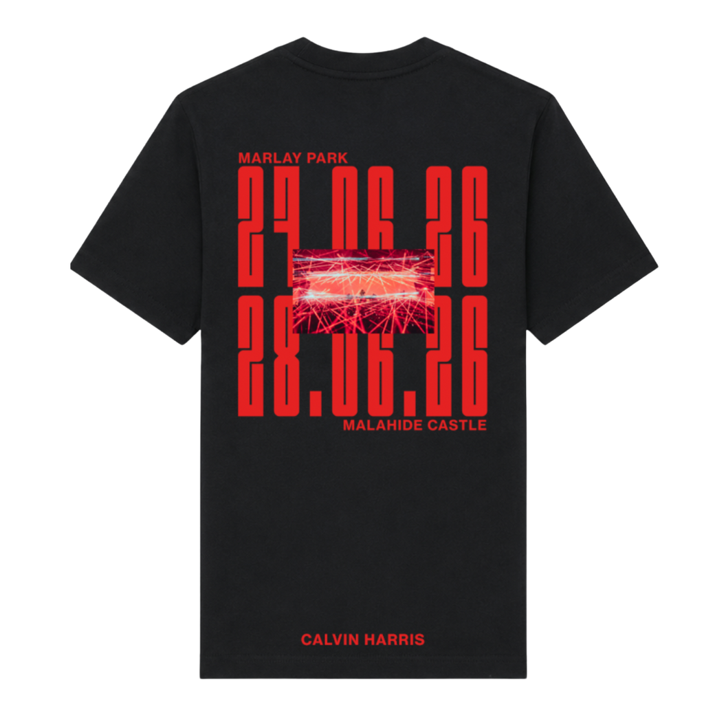 Black Calvin Harris Marlay Park / Malahide Castle Tour T-Shirt