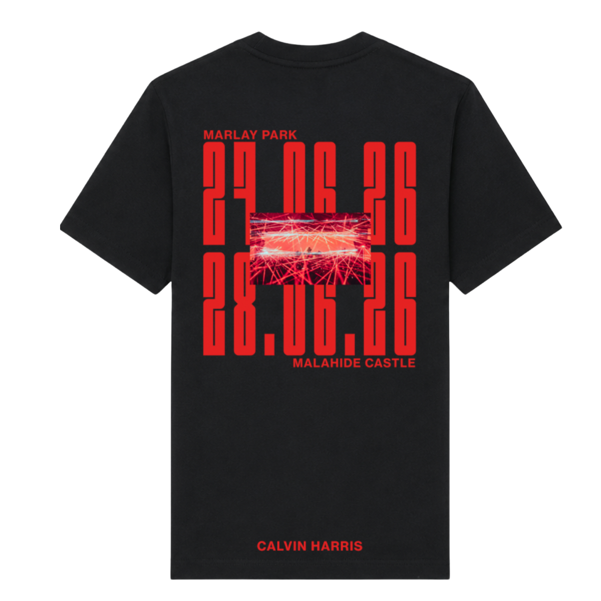 Black Calvin Harris Marlay Park / Malahide Castle Tour T-Shirt