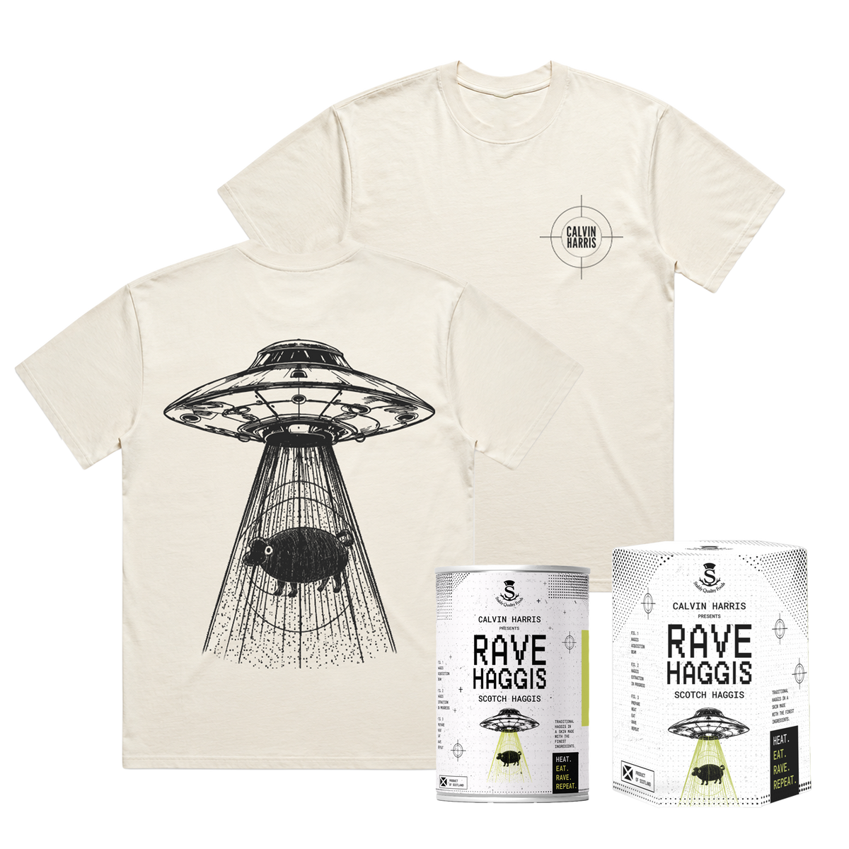 Rave Haggis + Ecru UFO T-Shirt – Calvin Harris