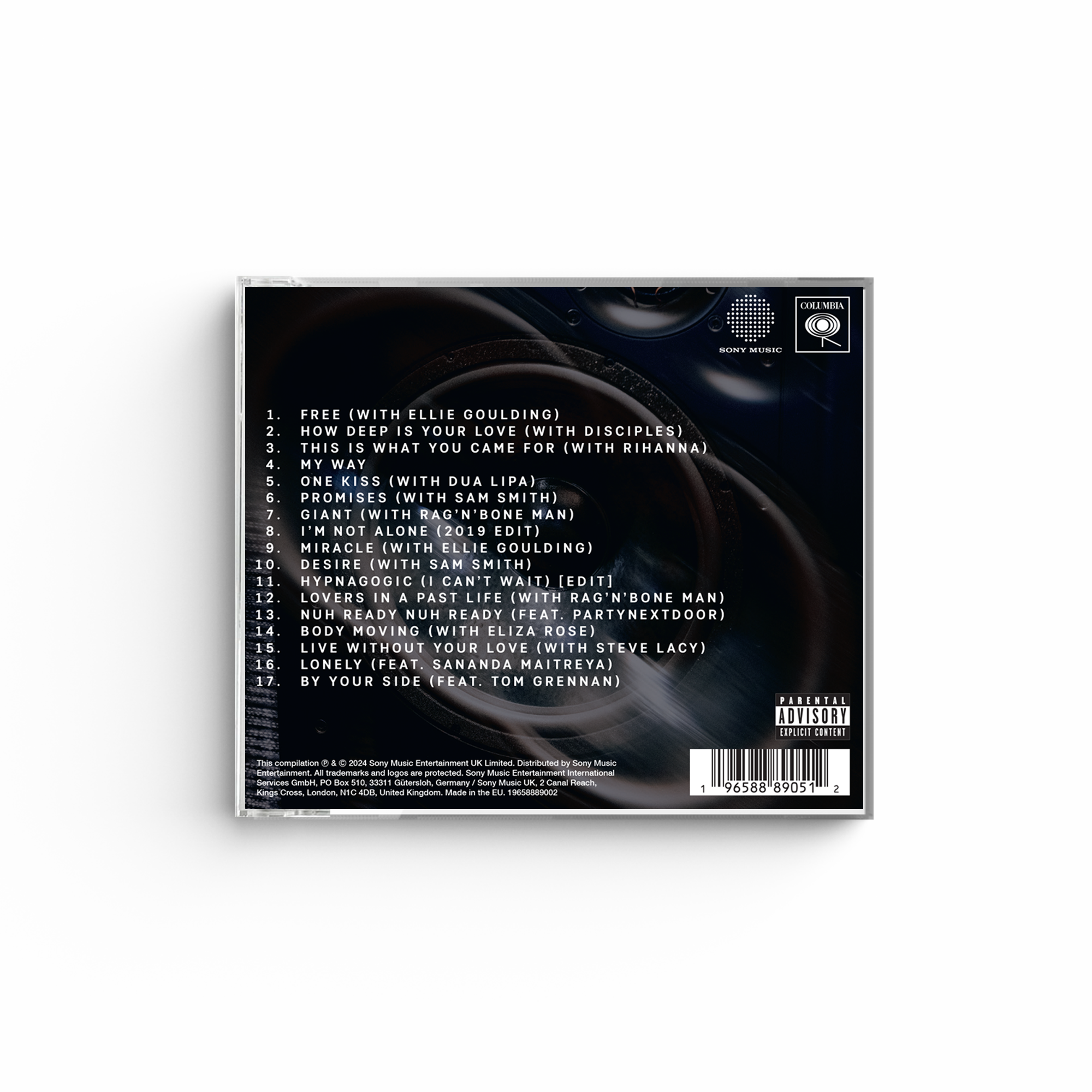 Back view of Calvin Harris - Ready for the Weekend Standard Jewelcase CD showcasing the CD tracklist